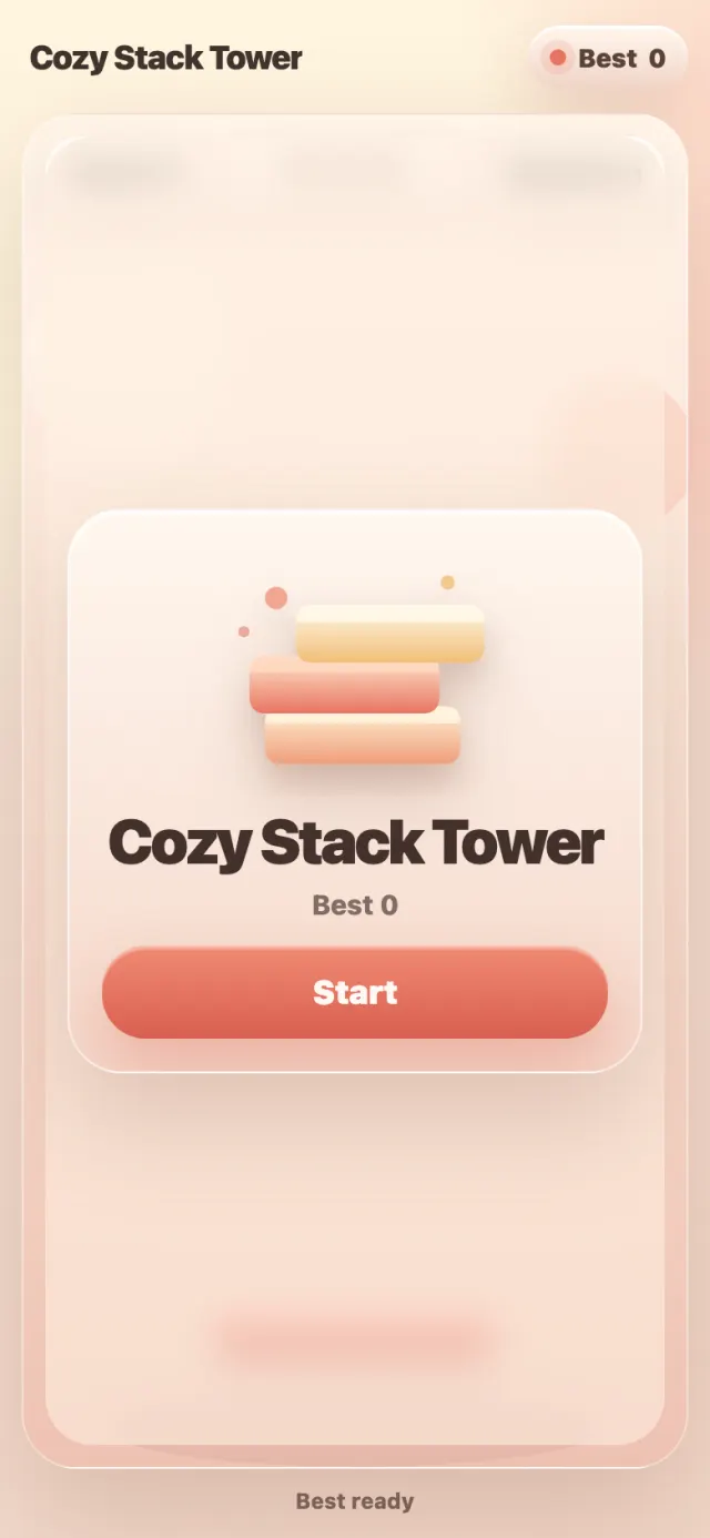 Arcade Tower Stack running on a phone