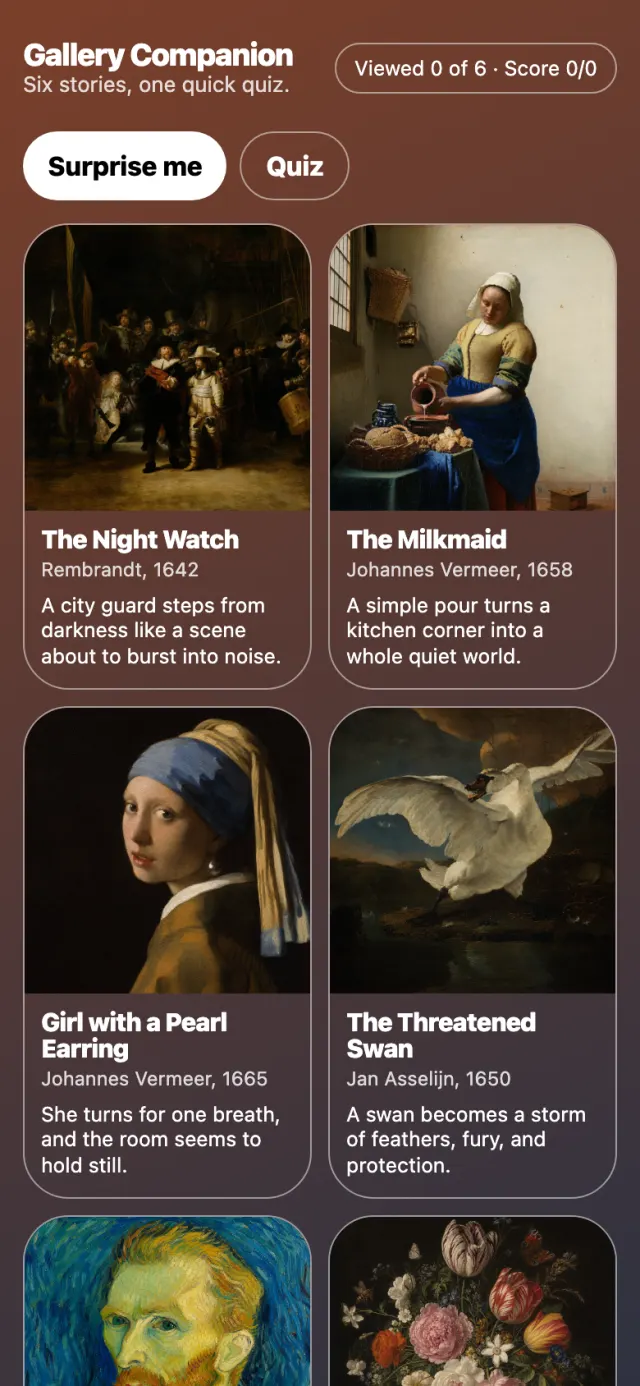 Rijksmuseum Lens running on a phone